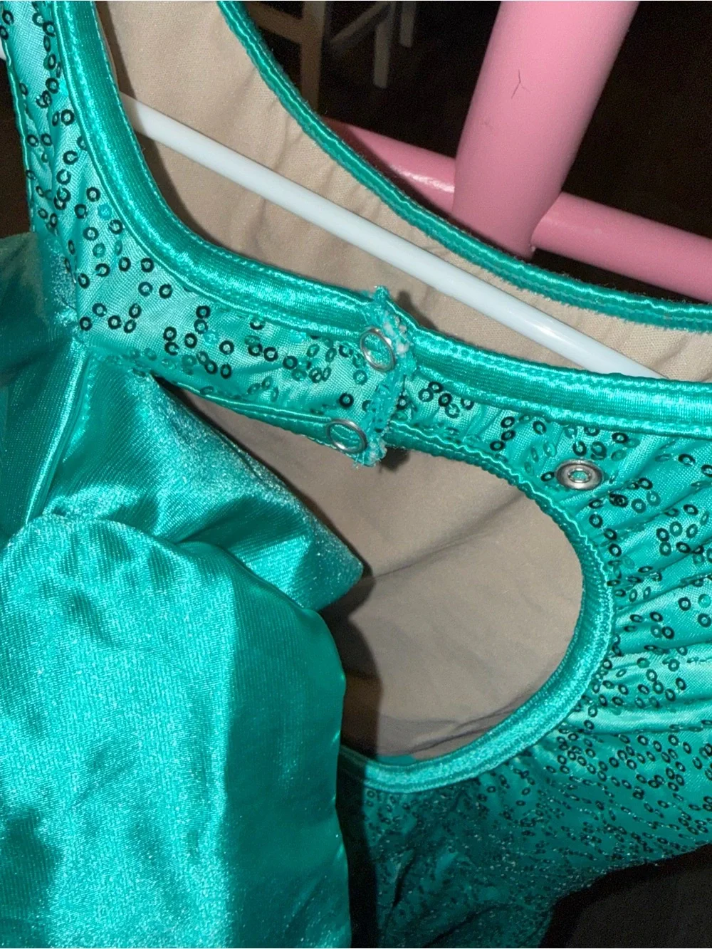 Weissman Small Adult Teal Sequin Dance Costume